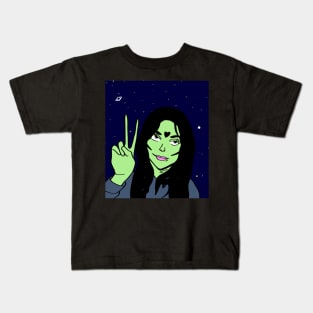 Alien chick peace out Kids T-Shirt